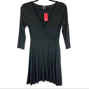 {f21} black v-neck skater swing dress • NWT LBD